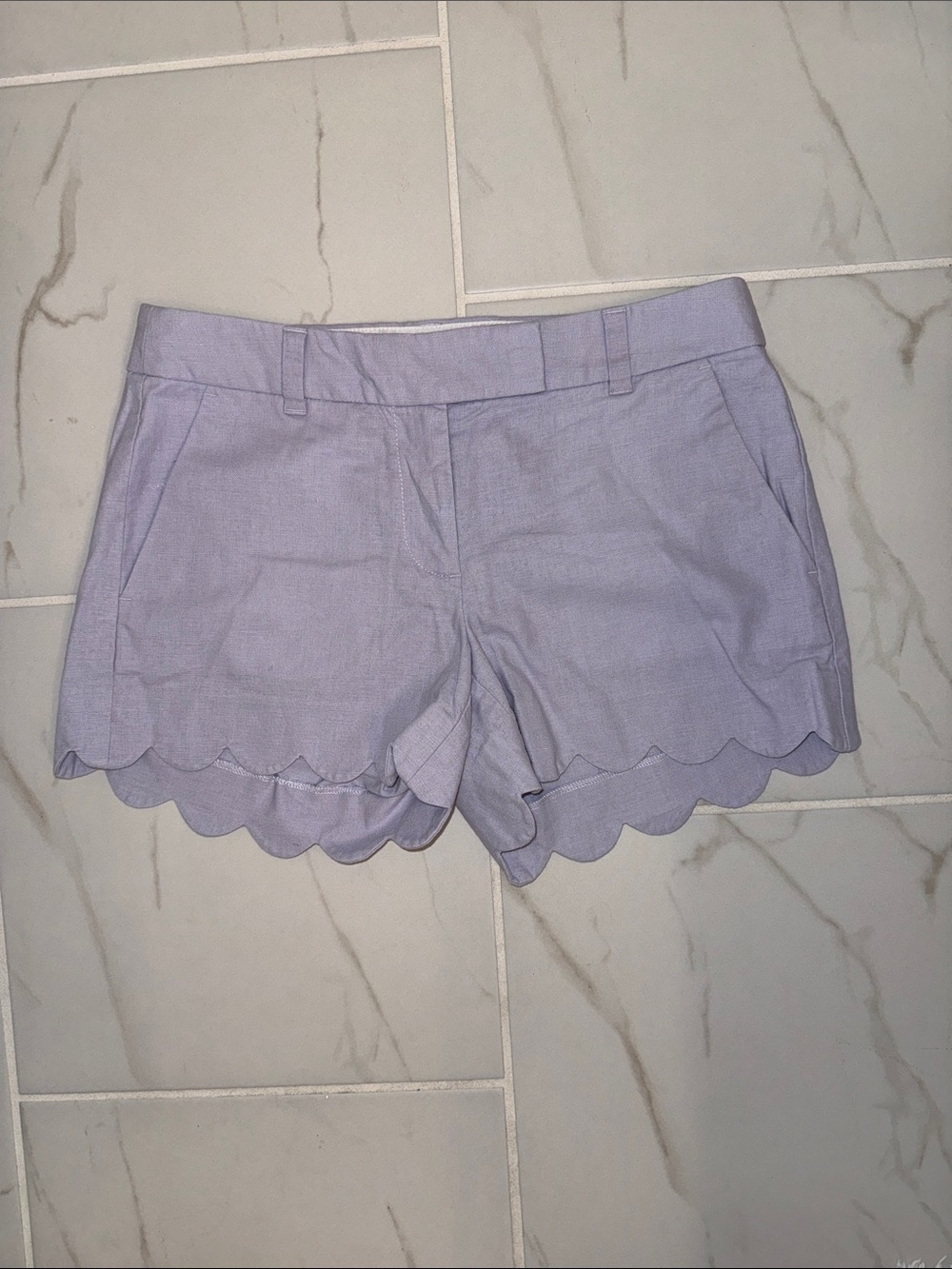 J. Crew Lilac Scallop Hem Shorts